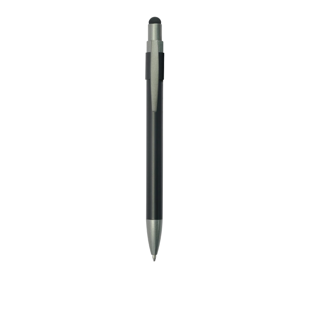 Stylus Metal Pens with Spinner – Push Button (Blue Ink)-Black