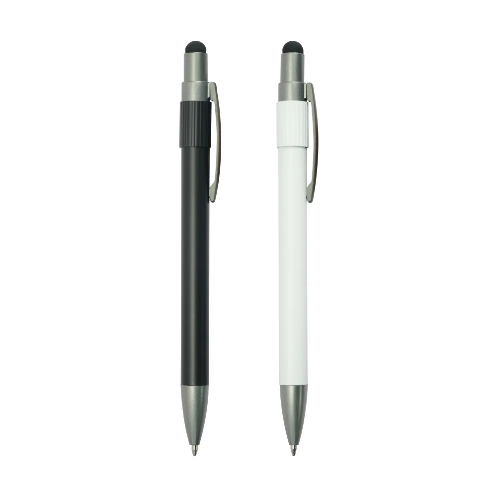 Stylus Metal Pens with Spinner – Push Button (Blue Ink)-Black