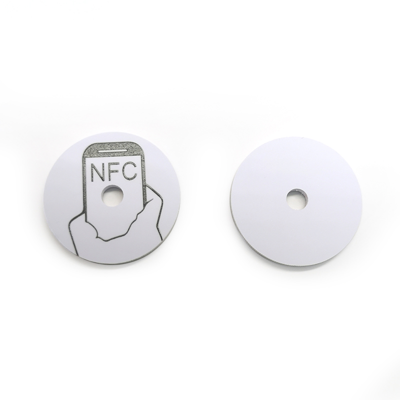 Round with Hole Laser Engrave LOGO NFC Patrol Tag