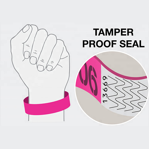 Adjustable NFC Tyvek Wristband