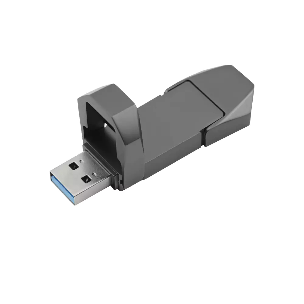 OTG USB Flip in Gun Metal 32GB V. 3.0 Type C Flip Magnetic Cap