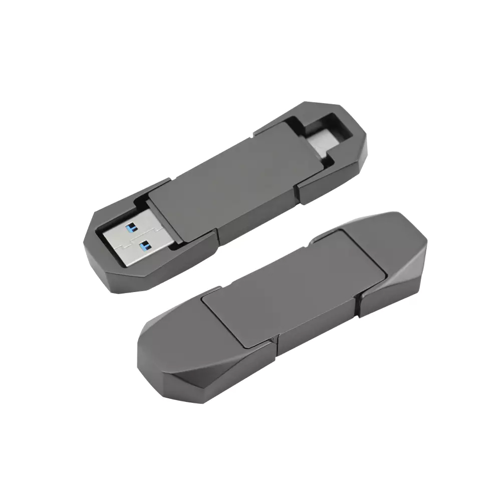 OTG USB Flip in Gun Metal 32GB V. 3.0 Type C Flip Magnetic Cap - alternate view