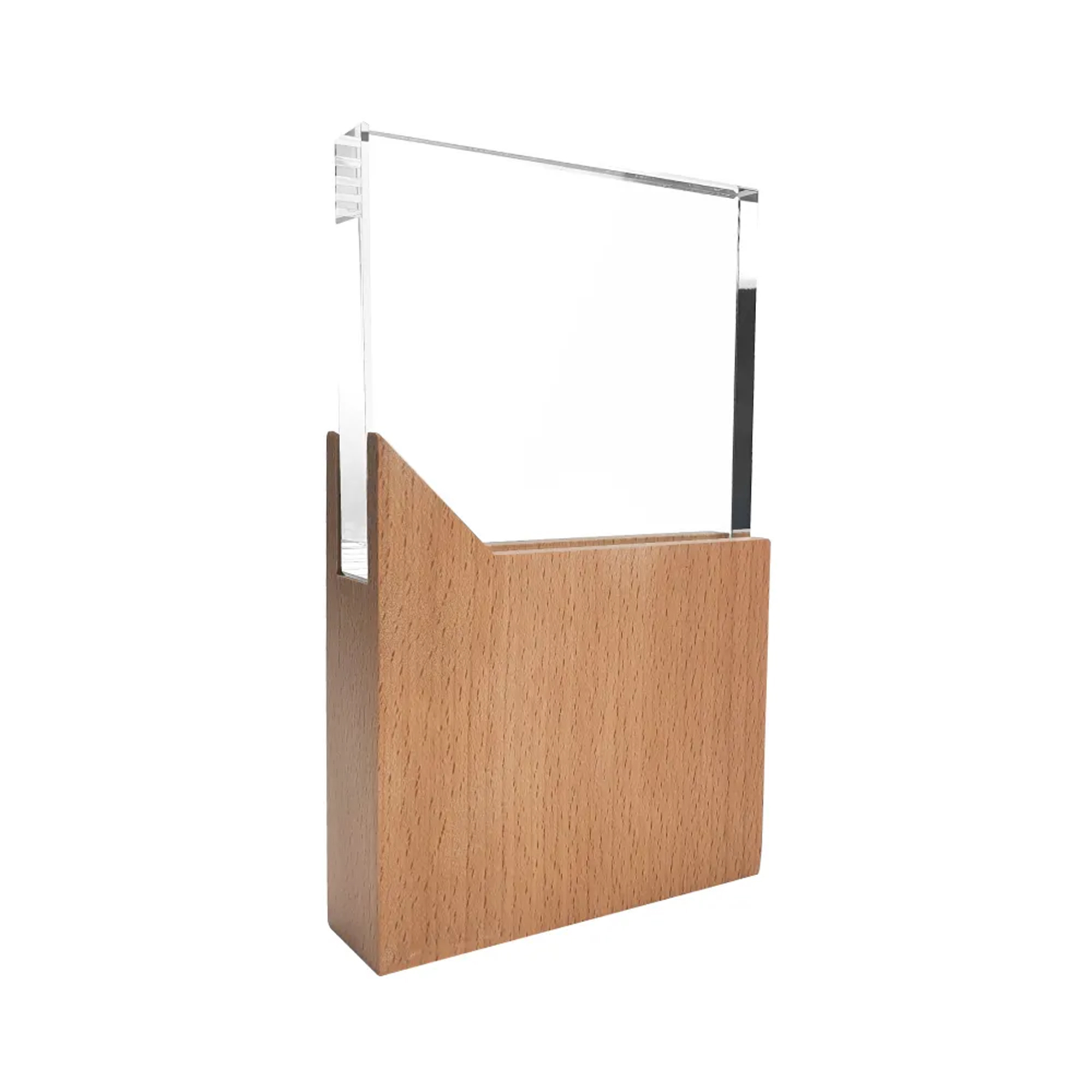 Rectangle Shaped Wood and Crystal Awards with Box