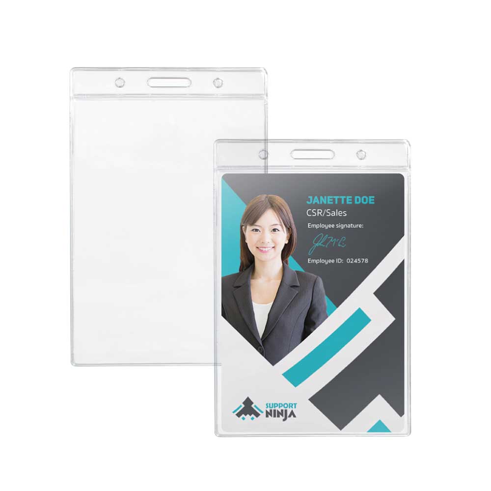 Clear Plastic ID Card Holder - alternate view