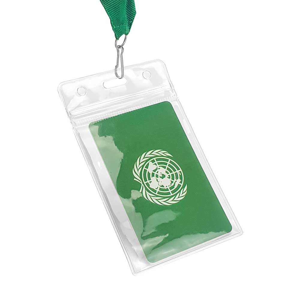 Vertical ID Card Holder with Resealable Zip - alternate view