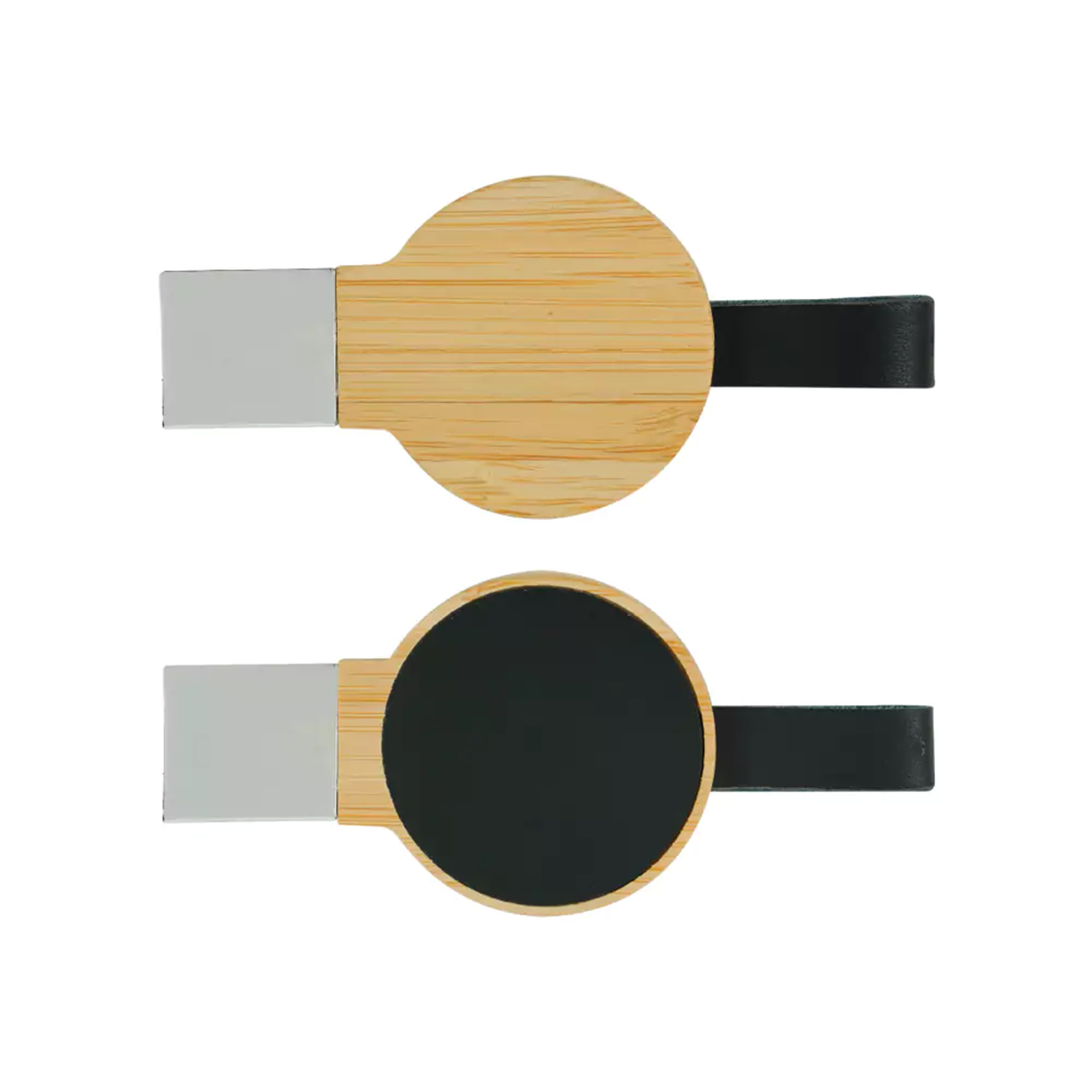 Bamboo Round LED Logo USB with Strap 64GB V. 3.0 - alternate view