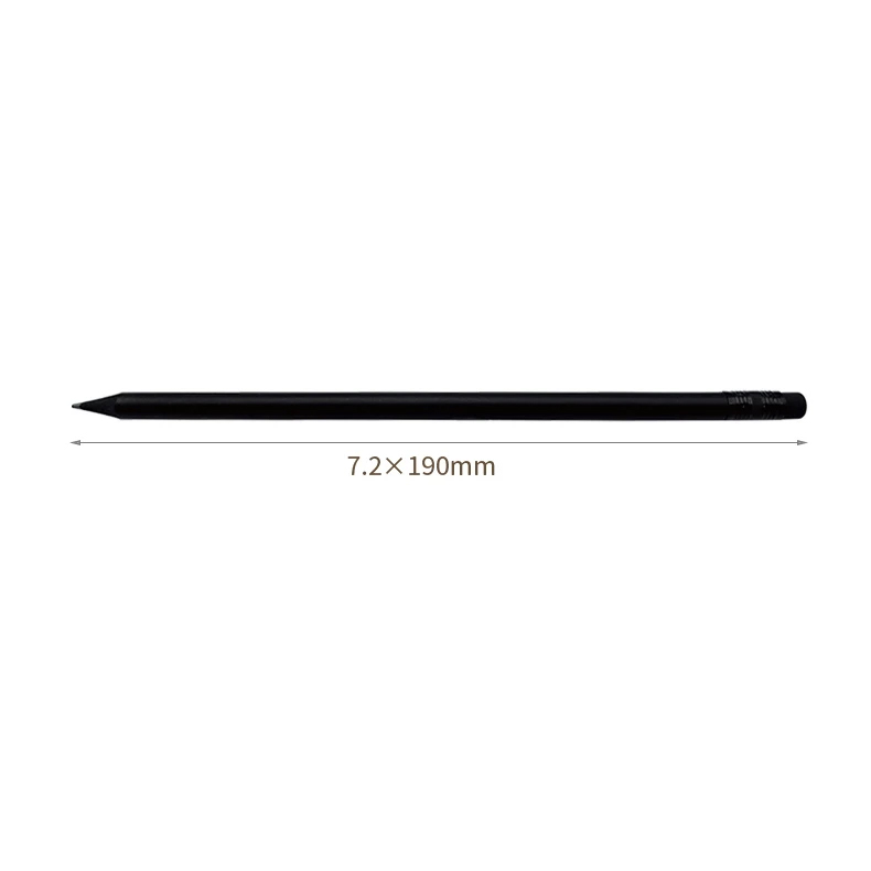 Black Wood Resin Student Business Hotel Pencil with Rubber - alternate view