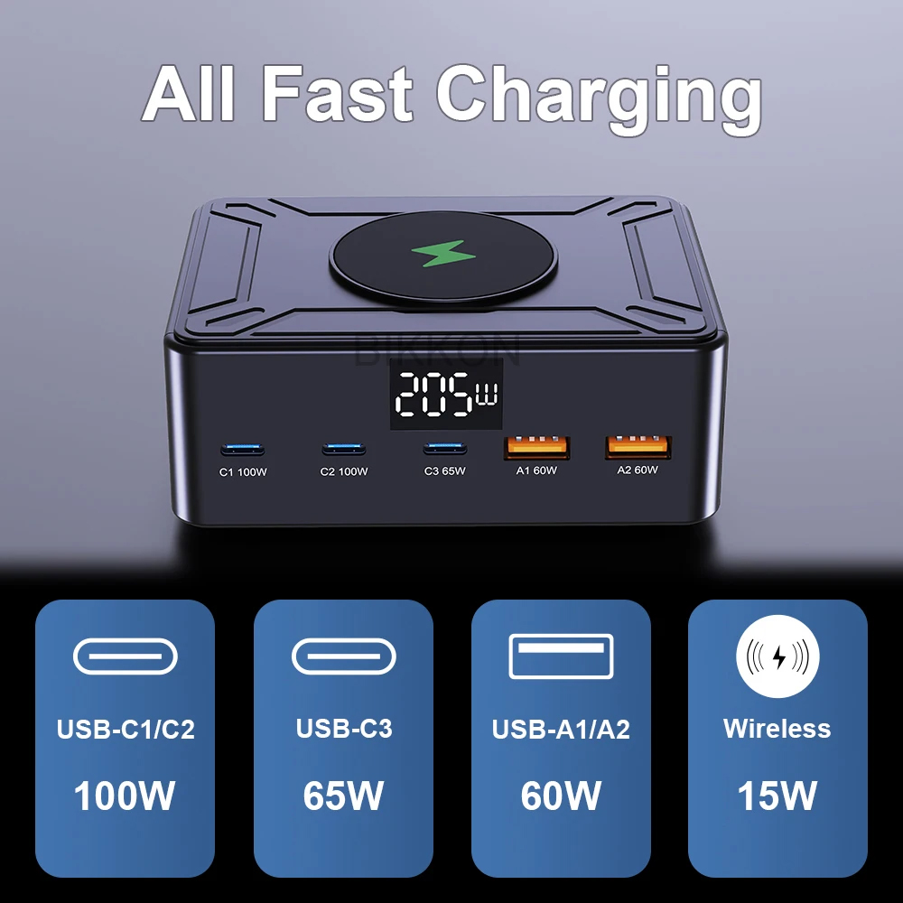 205W 3C2A PD3.0 100W LED Display Ultra-Fast Wireless Charger - alternate view