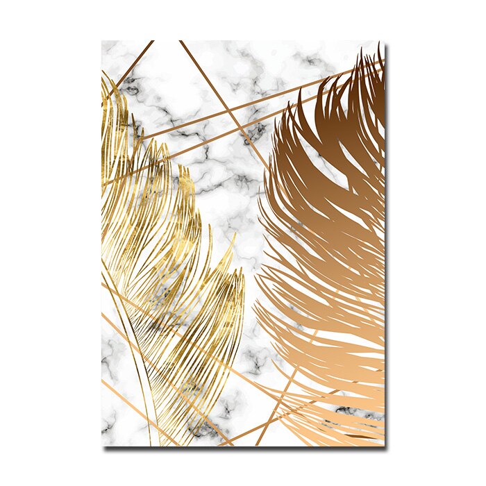 Modern leaf Canvas Print, 3-Piece - alternate view