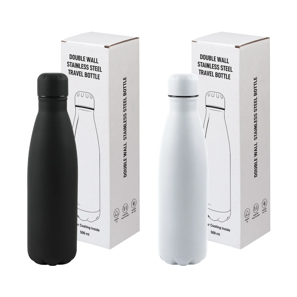 Premium Soft Touch Cola Bottles in Stainless Steel, 500ml