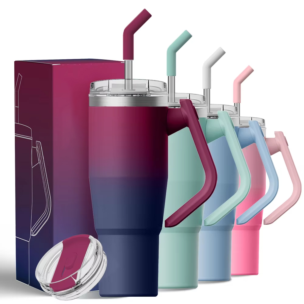 Tumbler Cups Double Walled Stainless Steel Insulated Travel Mug with Handle