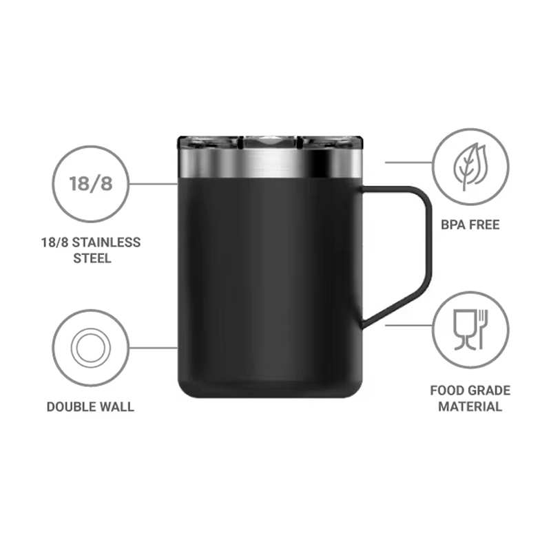 Vacuum Stainless Steel Coffee Mug Tumbler with Handle Portable for Travelling - alternate view
