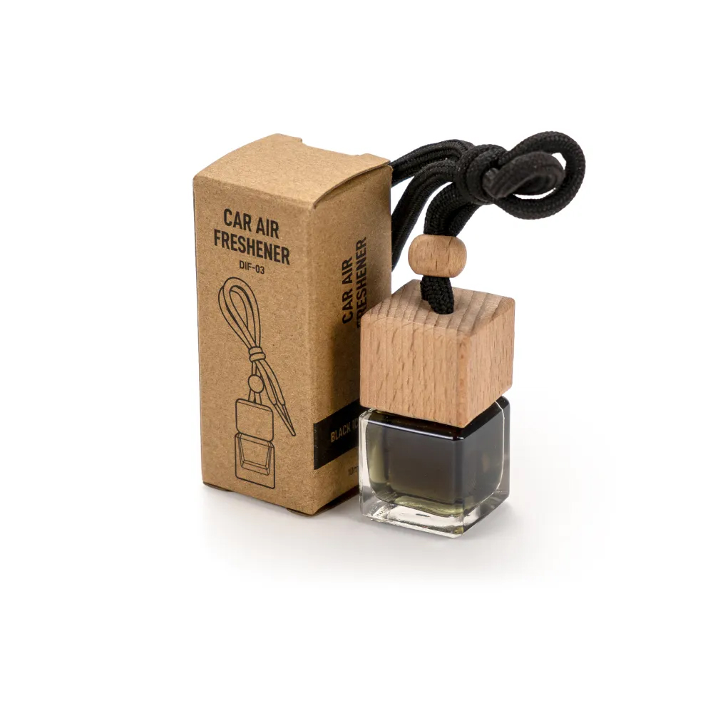 Hanging Car Diffuser Bottle with Bamboo Lid – Black Ice Fragrance - alternate view