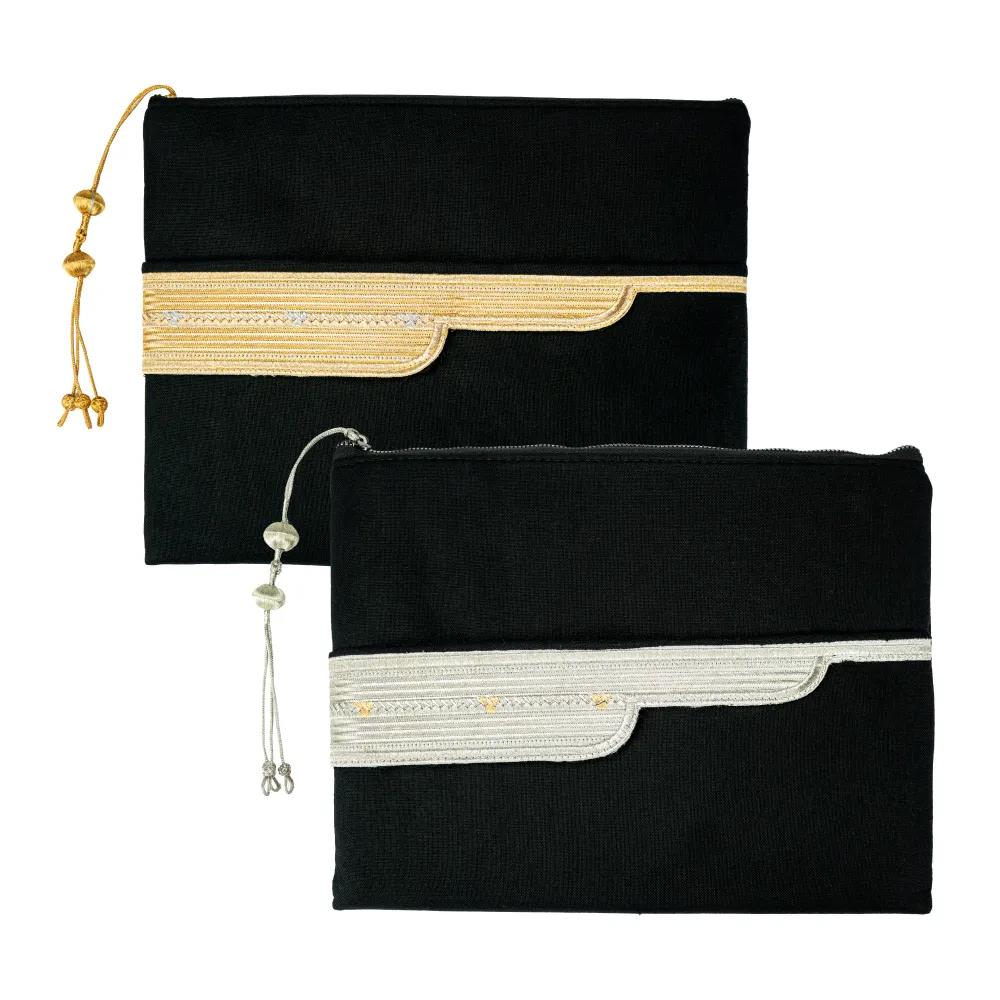 Laptop Sleeve Zipper Pouch with Tassel, Arabic Bisht Design Embroidery - alternate view