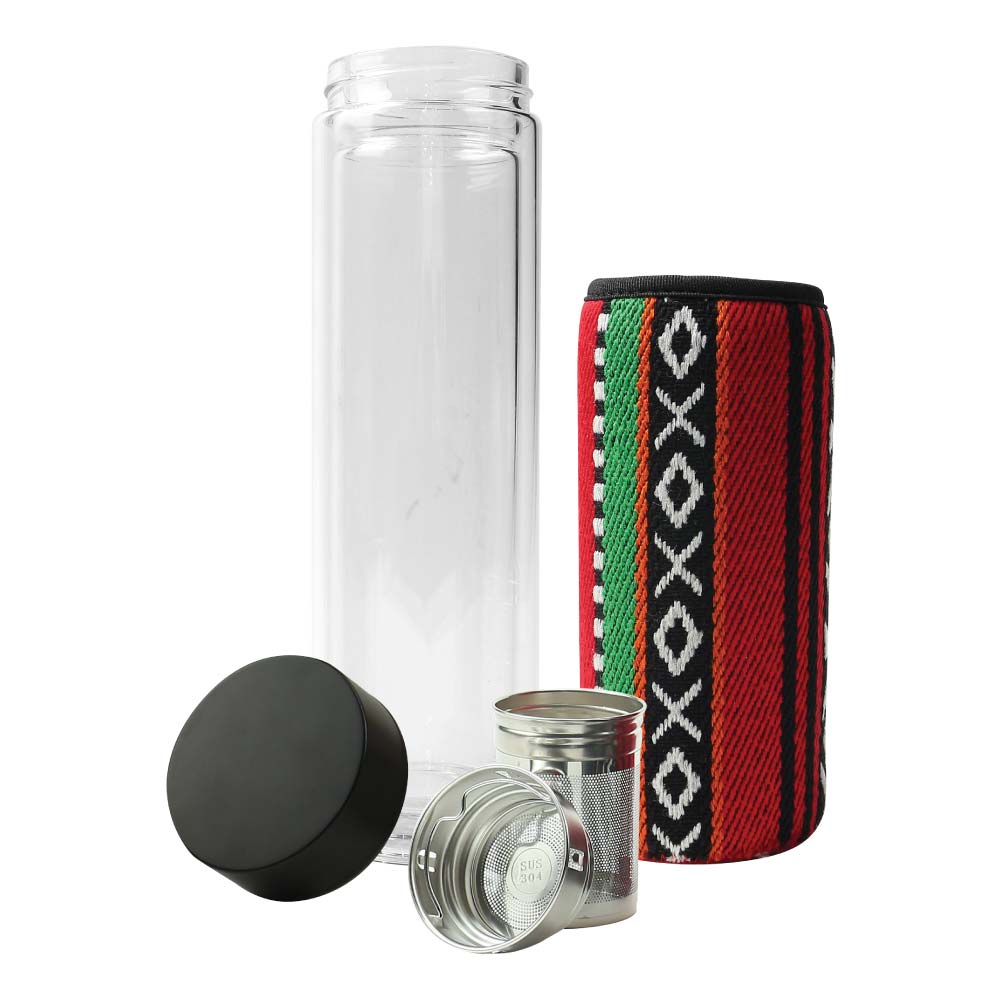 Double Wall Glass Bottles with SADU Sleeve 500ml - alternate view