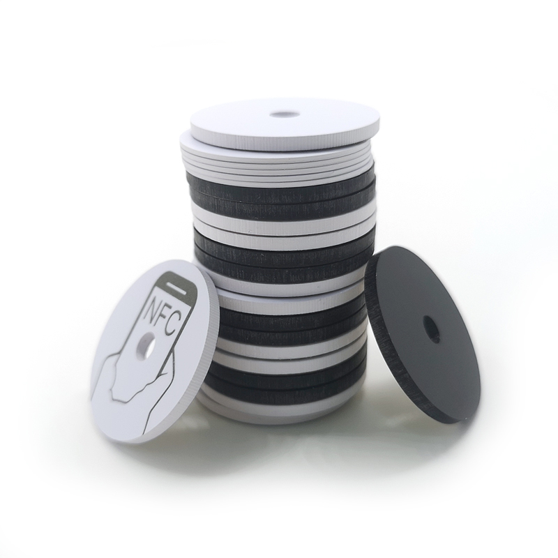 Round with Hole Laser Engrave LOGO NFC Patrol Tag - alternate view