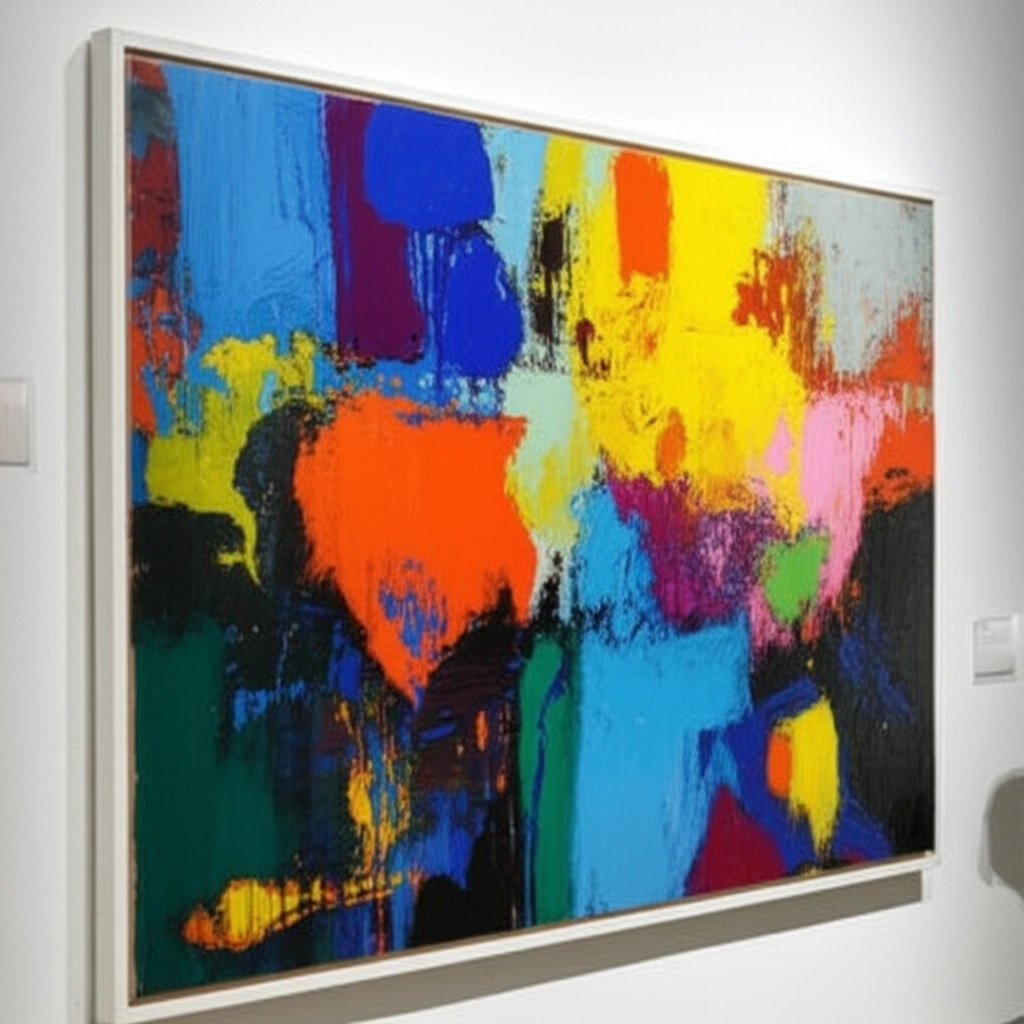 Abstract art canvas print with vibrant colors and modern design