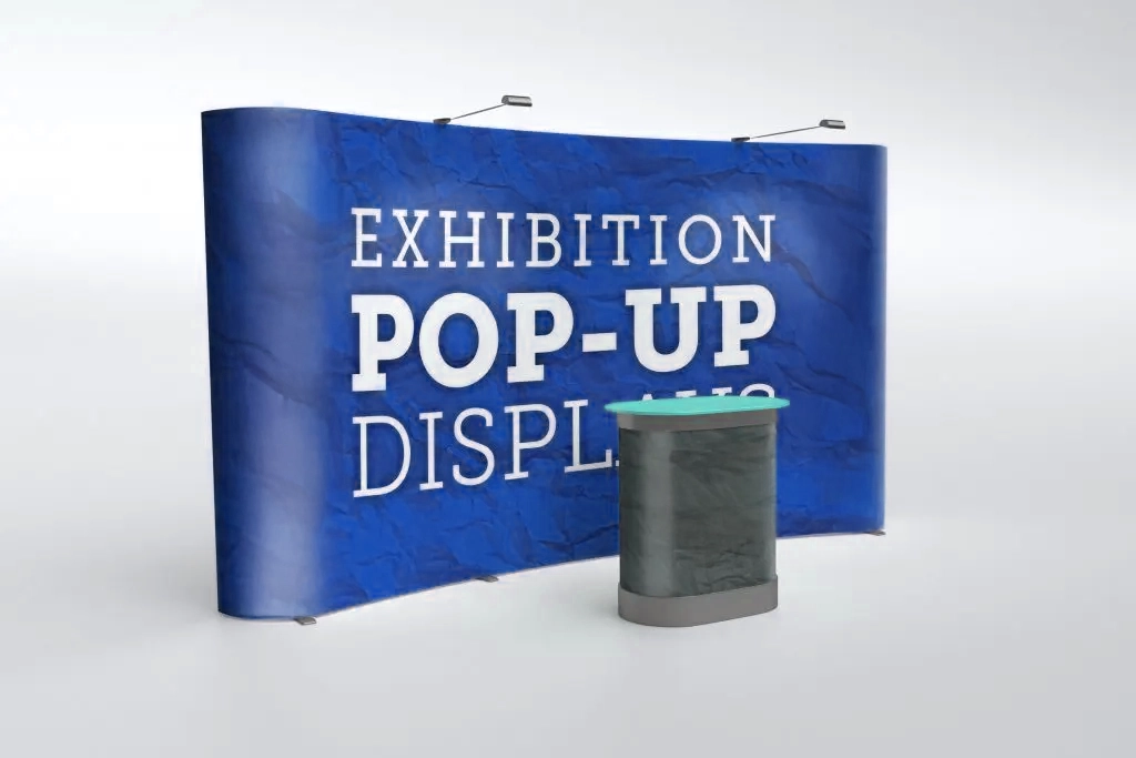 Exhibition popup display with large format graphics
