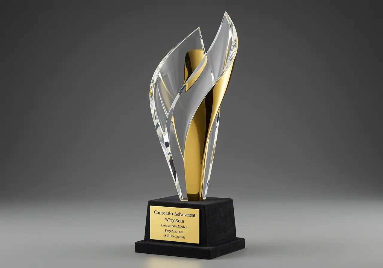 Corporate achievement trophy with elegant design