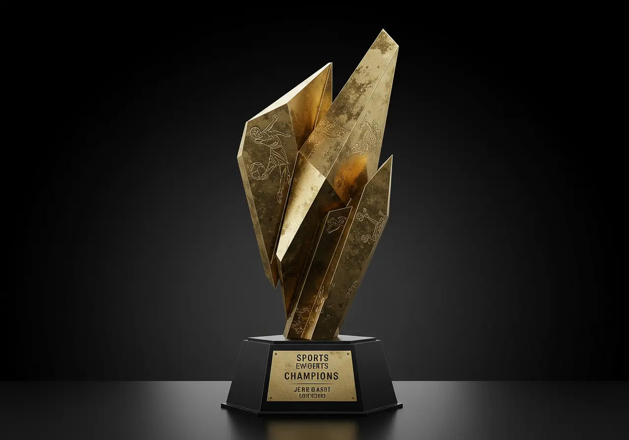 Sports championship trophy with dynamic design